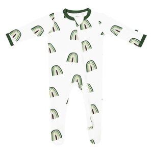 EUC Kyte Baby Green Rainbow Footie Size 6M-12M